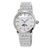 Armbanduhr Frederique Constant Dame Slimline Ladies Moonphase in Stahl FC-206MPWD1S6B